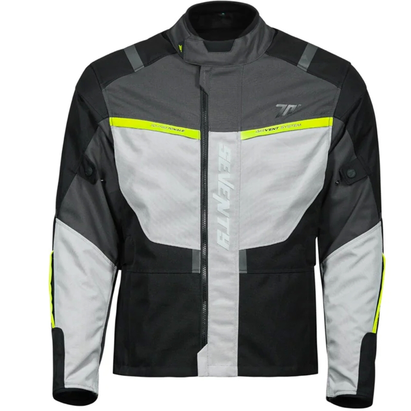 Seventy Degrees SD-JT83 Tonale motociklistička jakna crno-siva-fluo žuta