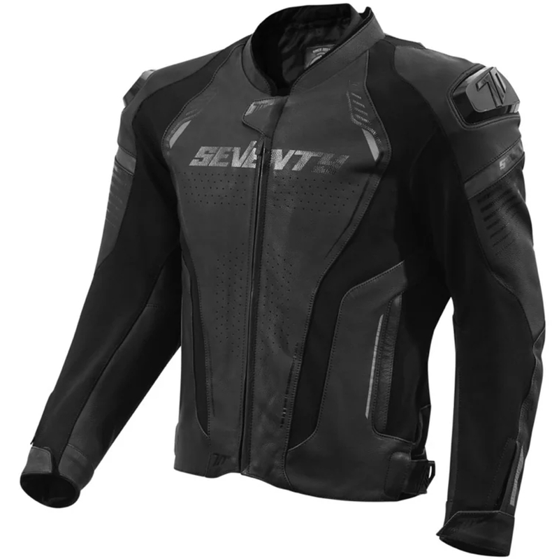 Seventy Degrees SD-JL24 Spoiler kožna motociklistička jakna crna
