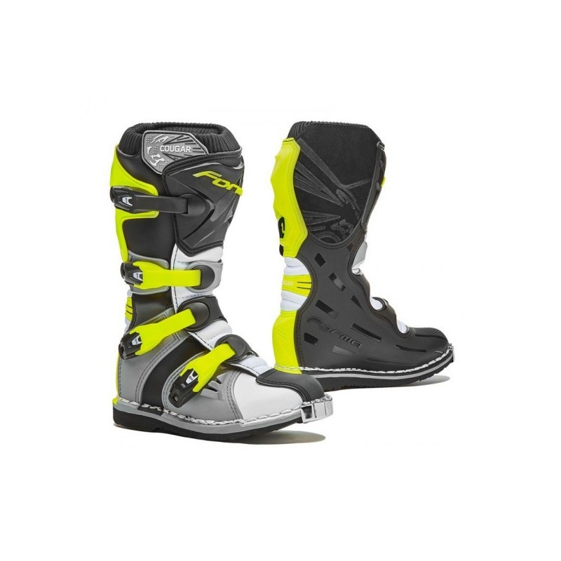 Dječje moto cipele Forma Cougar sivo-bijele-fluo žute rasprodaja