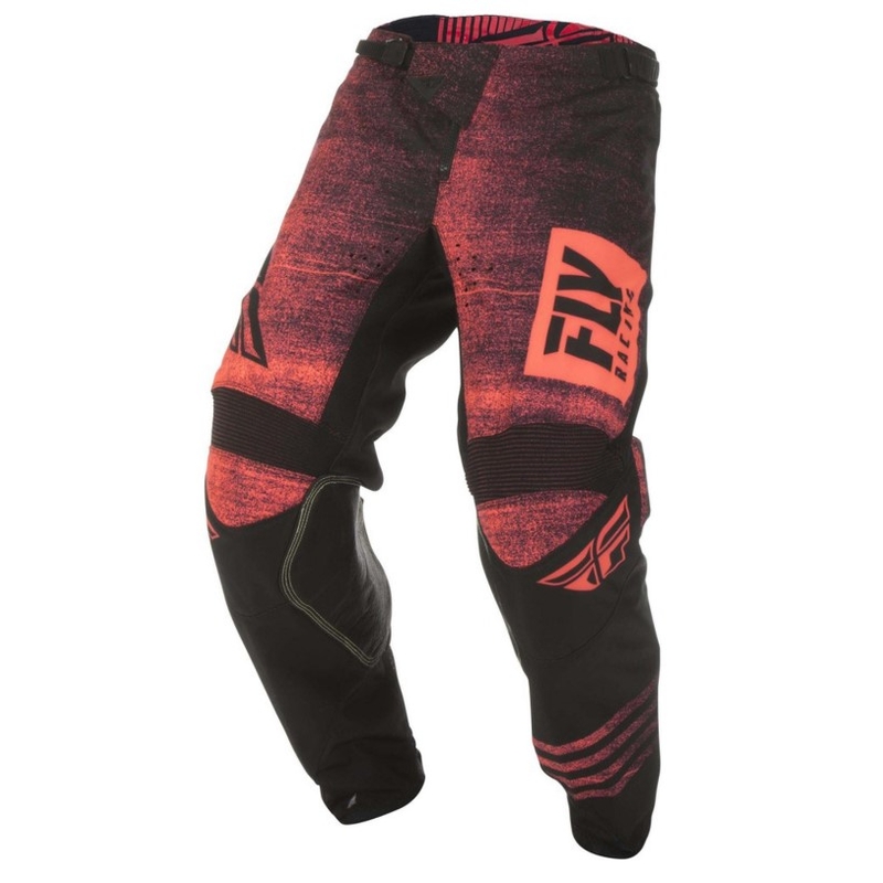 Motocross hlače FLY Racing Kinetic NOIZ 2019 - USA crno-fluo crvene