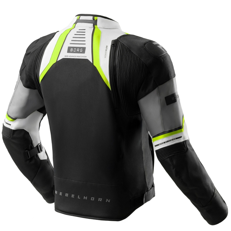 Rebelhorn Borg II motociklistička jakna crno-sivo-fluo žuta