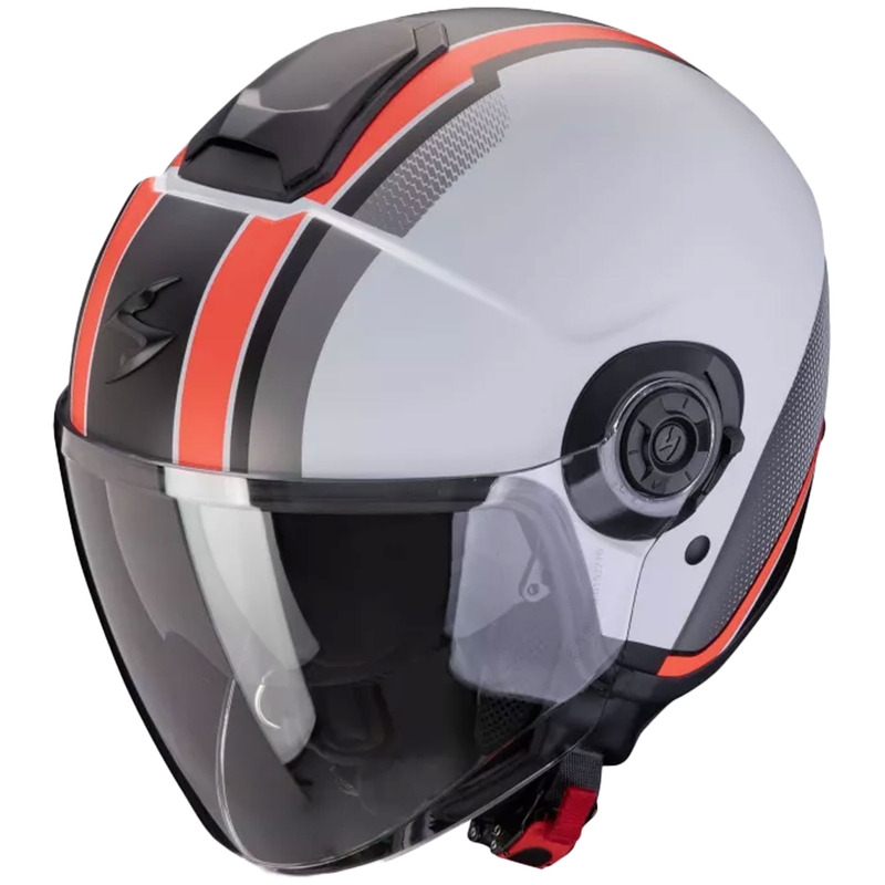 Otvorena motociklistička kaciga Scorpion CORPION EXO-CITY II VEL mat sivo-crvena