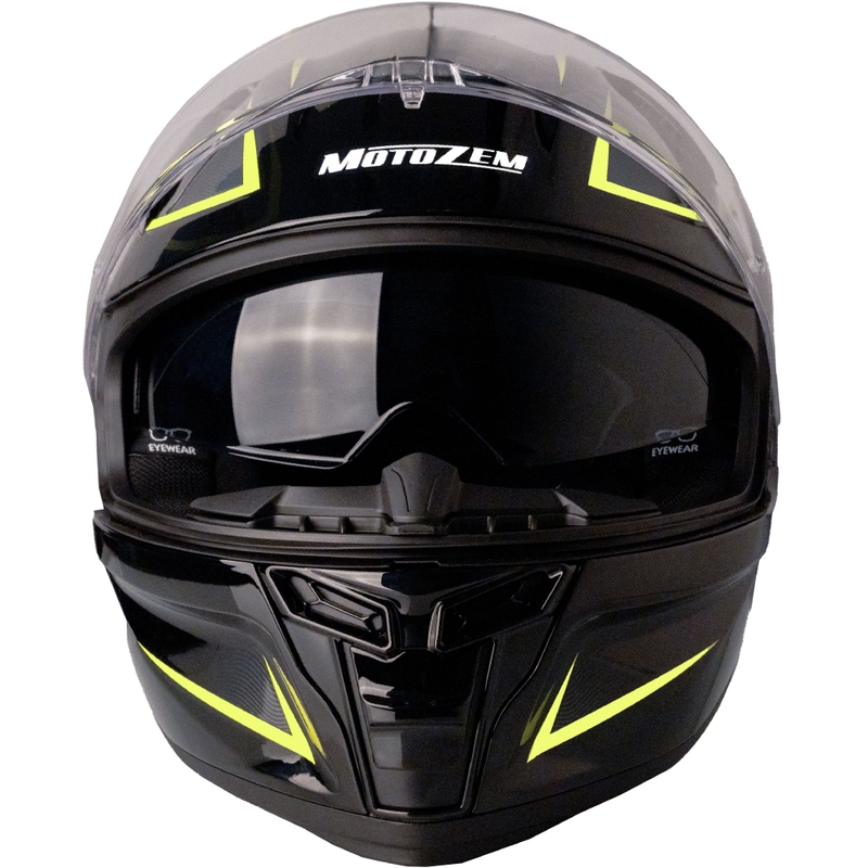 MotoZem Guardian integralna motociklistička kaciga crno-žuta - II. kvaliteta