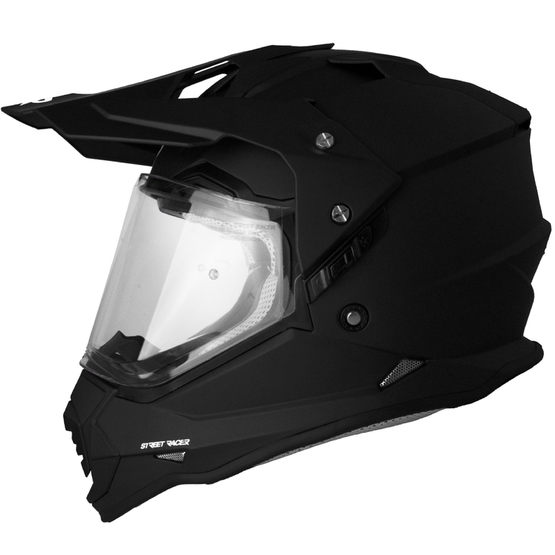 Enduro motociklistička kaciga Street Racer Ignite mat crna - II. kvaliteta