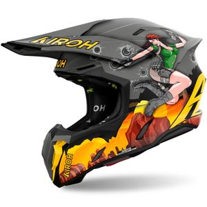 Kaciga za motokros Airoh Twist 3 Adventure sivo-žuta