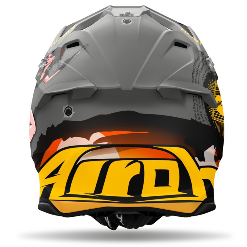 Kaciga za motokros Airoh Twist 3 Adventure sivo-žuta