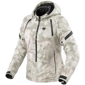 Ženska motoristička jakna Revit Flare 3 H2O camo sivo-bijela