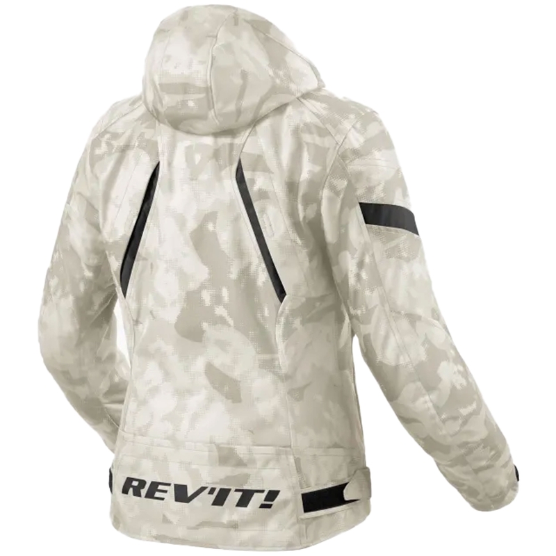 Ženska motoristička jakna Revit Flare 3 H2O camo sivo-bijela