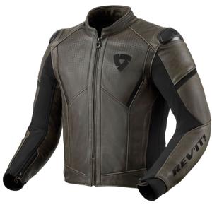 Kožna motociklistička jakna Revit Parallax tamno maslinasta