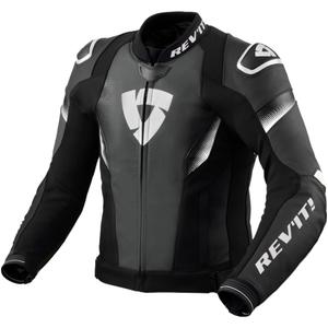 Kožna motoristička jakna Revit Control crno-bijela