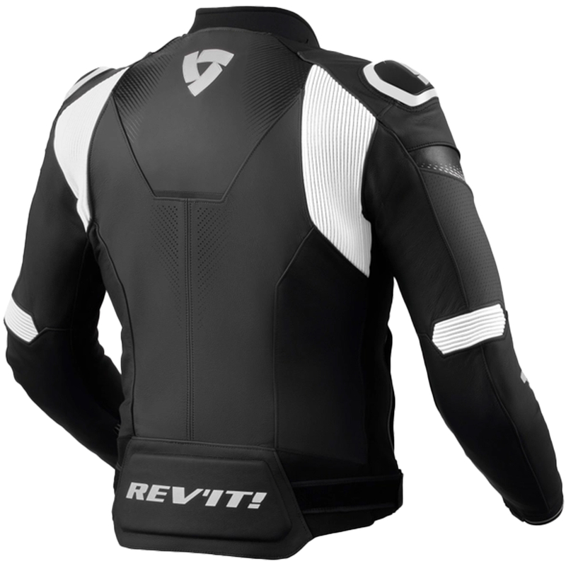 Kožna motoristička jakna Revit Control crno-bijela