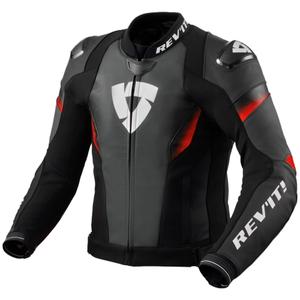Kožna motociklistička jakna Revit Control crno-fluo crvena