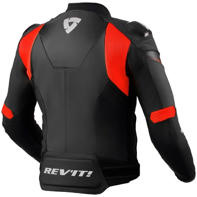 Kožna motociklistička jakna Revit Control crno-fluo crvena