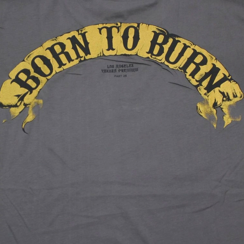 Majica kratkih rukava Yakuza Premium Born To Burn Flying Riots Los Angeles tamnosiva