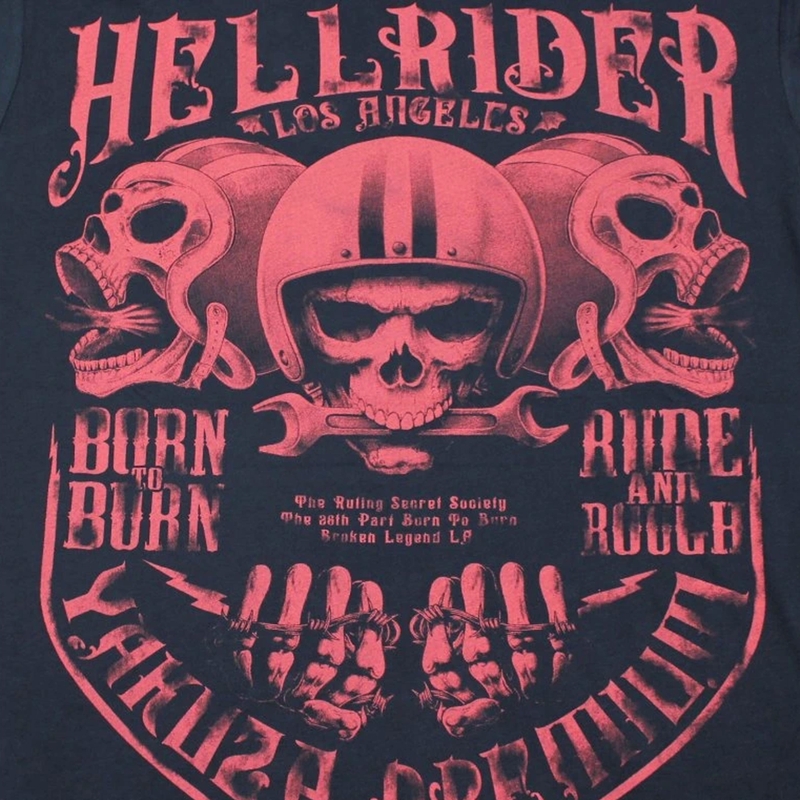 Majica Yakuza Premium Hell Rider - Born to Burn tamnoplava