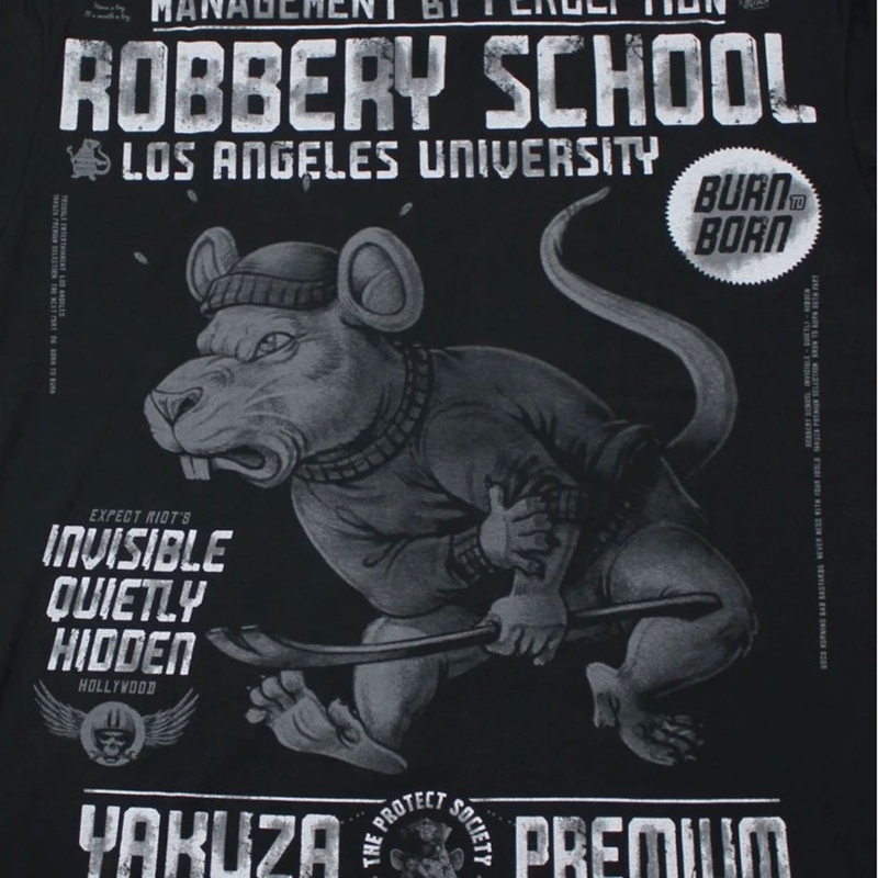 Majica Yakuza Premium Robbery School - Los Angeles crna