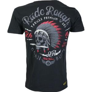 Yakuza Premium majica s natpisom &quot;Rude and Rough&quot; - Los Angeles crna