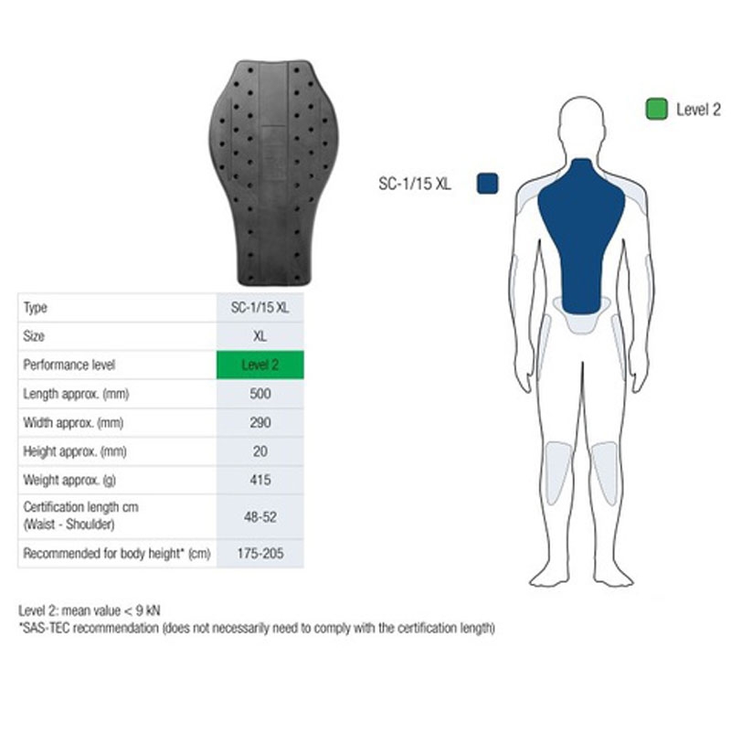 Štitnik za leđa Sas-Tec Level 2 SC-1/15 crni