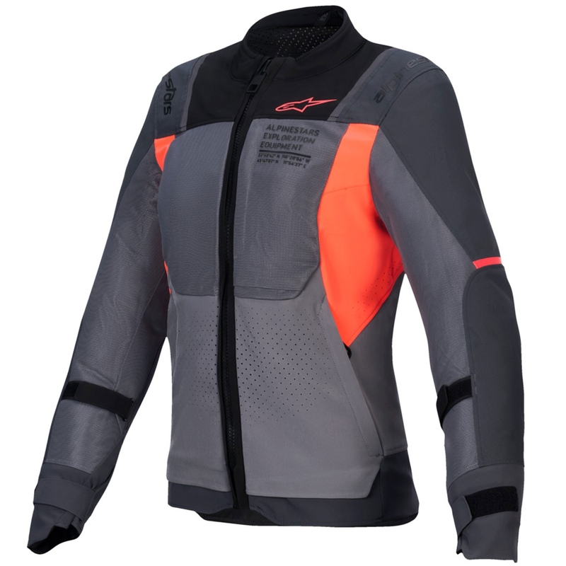 Ženska motociklistička jakna Alpinestars Stella ST-2 Air sivo-tamnosivo-fluo koraljna