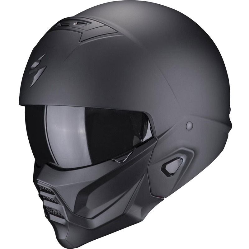 Otvorena motociklistička kaciga s maskom Scorpion EXO-COMBAT II, jednobojna crna mat boja