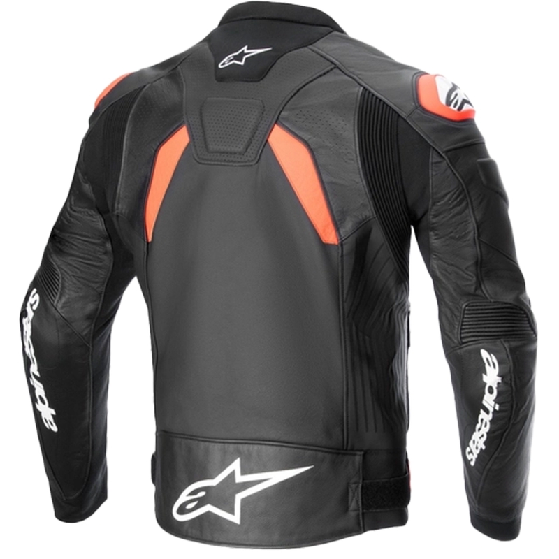 Kožna motociklistička jakna Alpinestars GP plus R 4 Airflow crno-fluo crveno-bijela