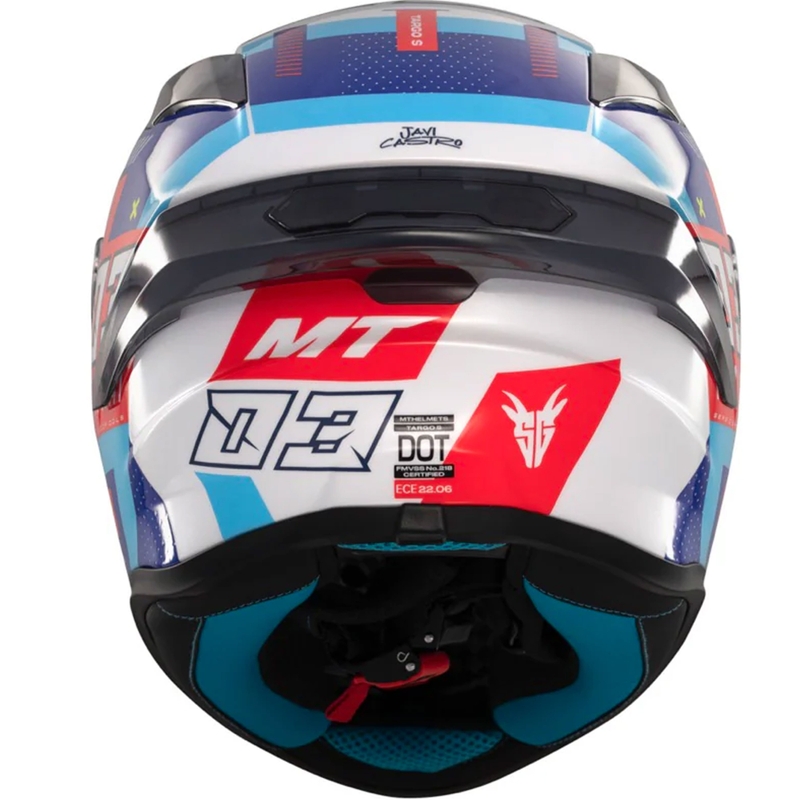 Integralna motociklistička kaciga MT Targo S SERGIO GARCIA plavo-crveno-bijela