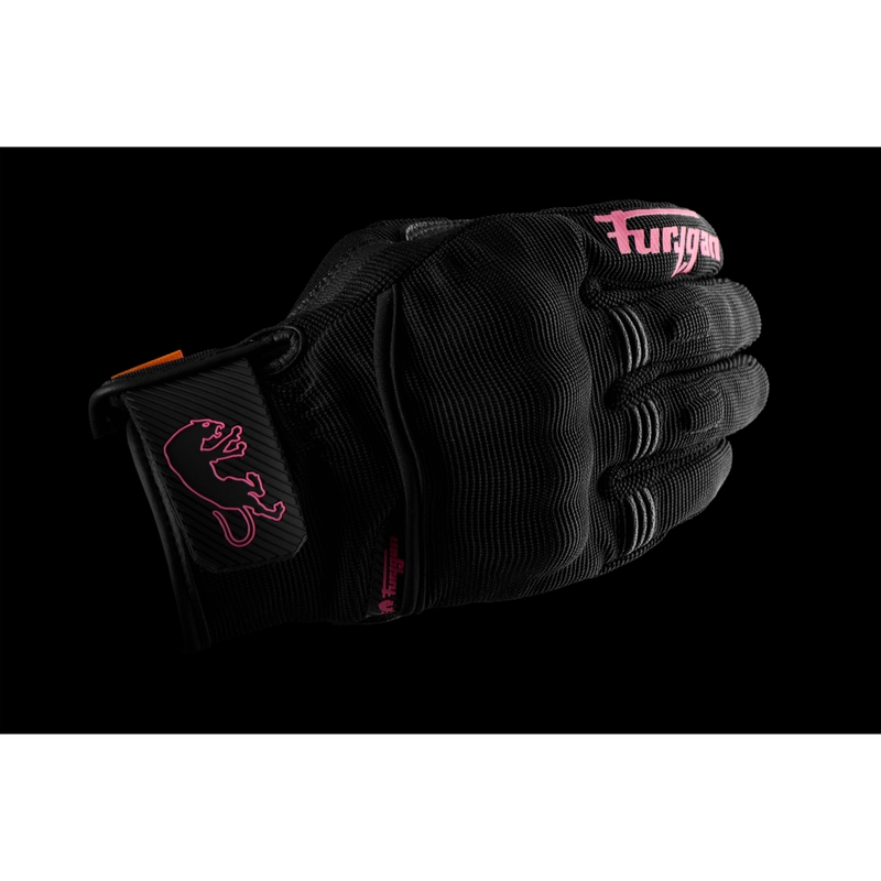 Furygan Jet Lady D3O® Evo ženske motociklističke rukavice crno-roze boje