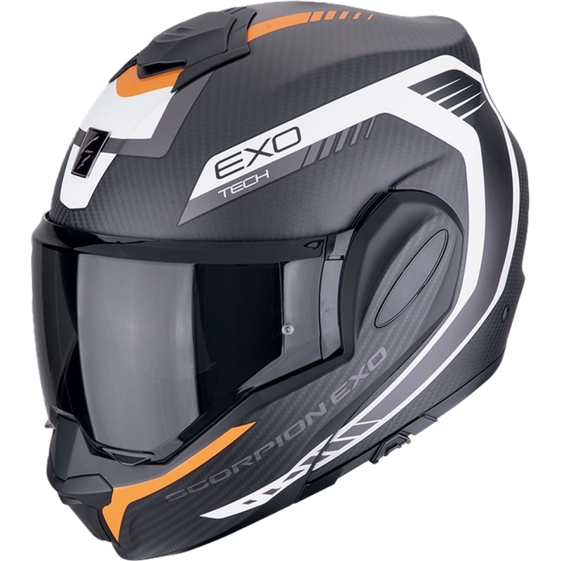 Motociklistička kaciga na preklop Scorpion EXO-TECH EVO CARBON COSY mat crno-narančasta