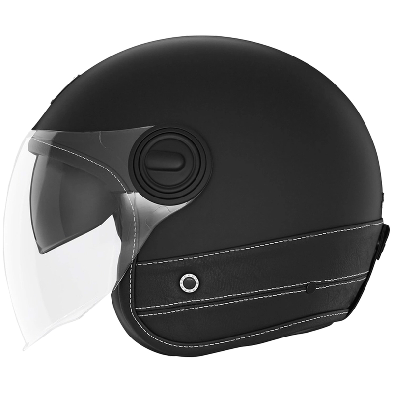 Otvorena motociklistička kaciga NOX PREMIUM Heritage crna koža