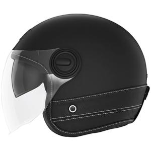 Otvorena motociklistička kaciga NOX PREMIUM Heritage crna koža