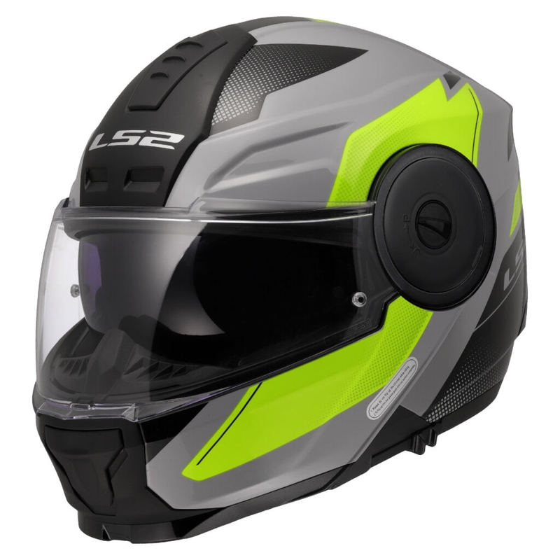 Preklopna motociklistička kaciga LS2 FF902 Scope II Duria sivo-fluo žuta