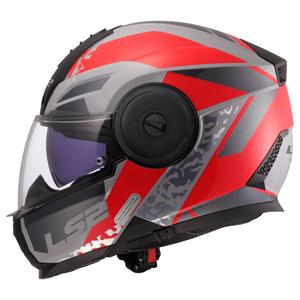 Preklopna motociklistička kaciga LS2 FF902 Scope II Oxyd sivo-crvena