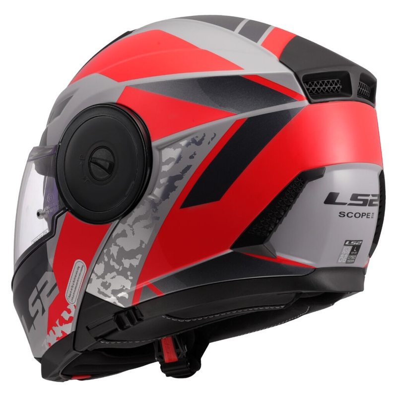 Preklopna motociklistička kaciga LS2 FF902 Scope II Oxyd sivo-crvena