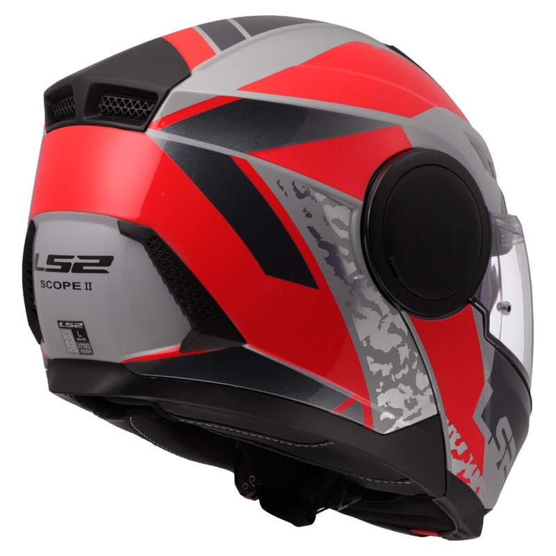 Preklopna motociklistička kaciga LS2 FF902 Scope II Oxyd sivo-crvena