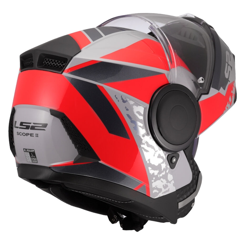 Preklopna motociklistička kaciga LS2 FF902 Scope II Oxyd sivo-crvena