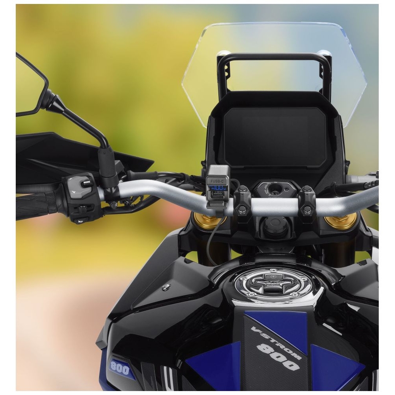 Interphone USB-C, USB-A punjač s punjenjem baterije za motocikl, crni