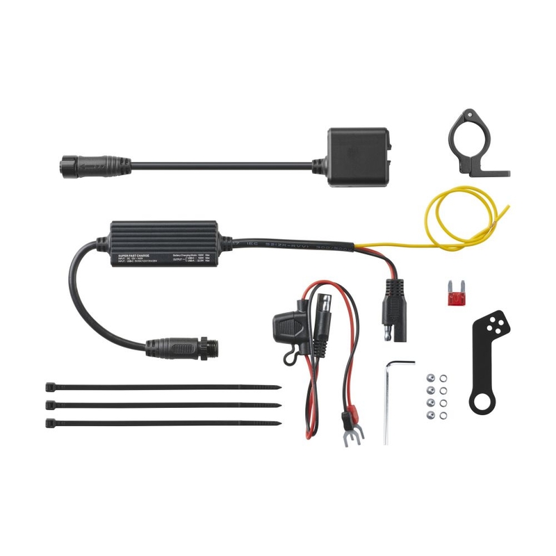 Interphone USB-C, USB-A punjač s punjenjem baterije za motocikl, crni