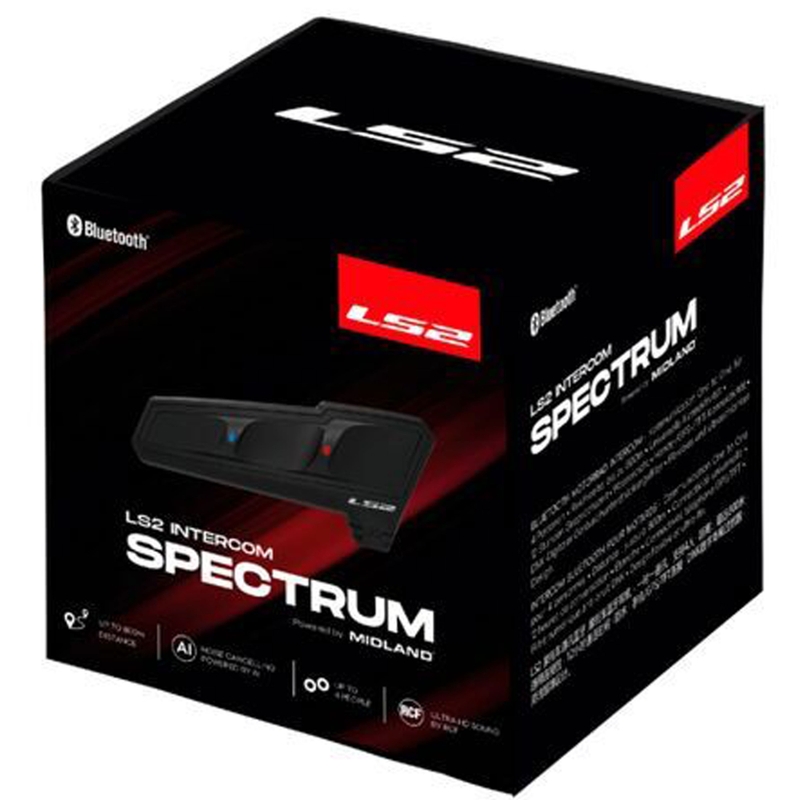 Bluetooth interfon za motocikle LS2 Spectrum crne boje