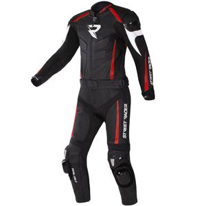 Kožno motociklističko odijelo Street Racer Fast Track 2.1 crno-crveno