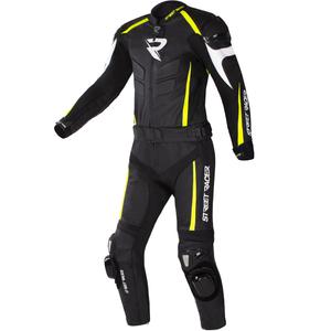 Street Racer Fast Track 2.1 kožno motociklističko odijelo crno-fluo žuto-bijelo