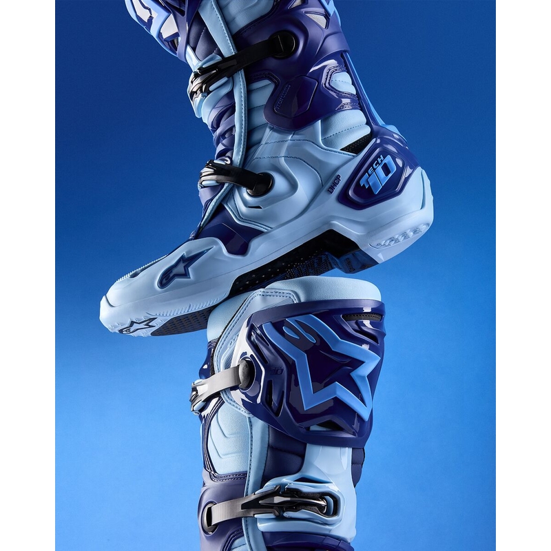 Alpinestars Tech 10 Limited Edition Steelers motociklističke čizme plavo-svijetloplave