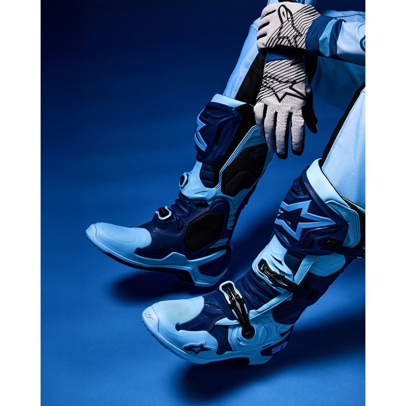Alpinestars Tech 10 Limited Edition Steelers motociklističke čizme plavo-svijetloplave