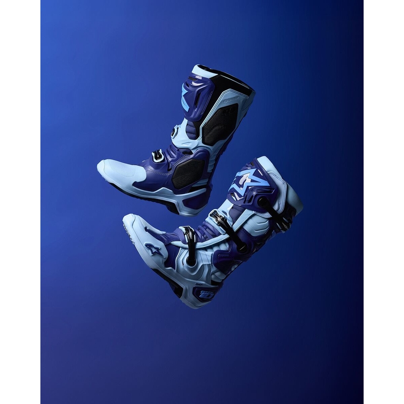 Alpinestars Tech 10 Limited Edition Steelers motociklističke čizme plavo-svijetloplave
