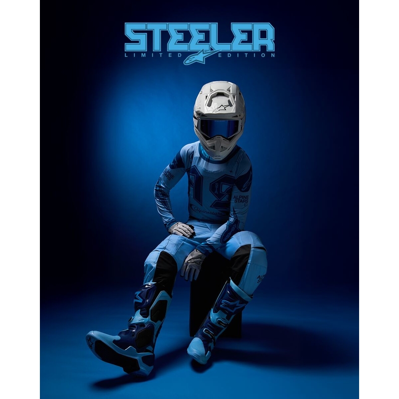 Alpinestars Tech 10 Limited Edition Steelers motociklističke čizme plavo-svijetloplave