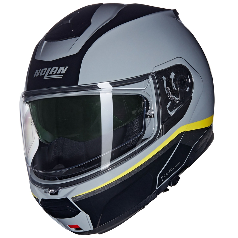 Preklopna motociklistička kaciga Nolan N100-6 Incognito N-COM 346 sivo-crno-žuta