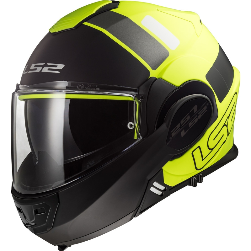 LS2 FF399 Valiant Prox Flip Up motociklistička kaciga crno-fluo žuta