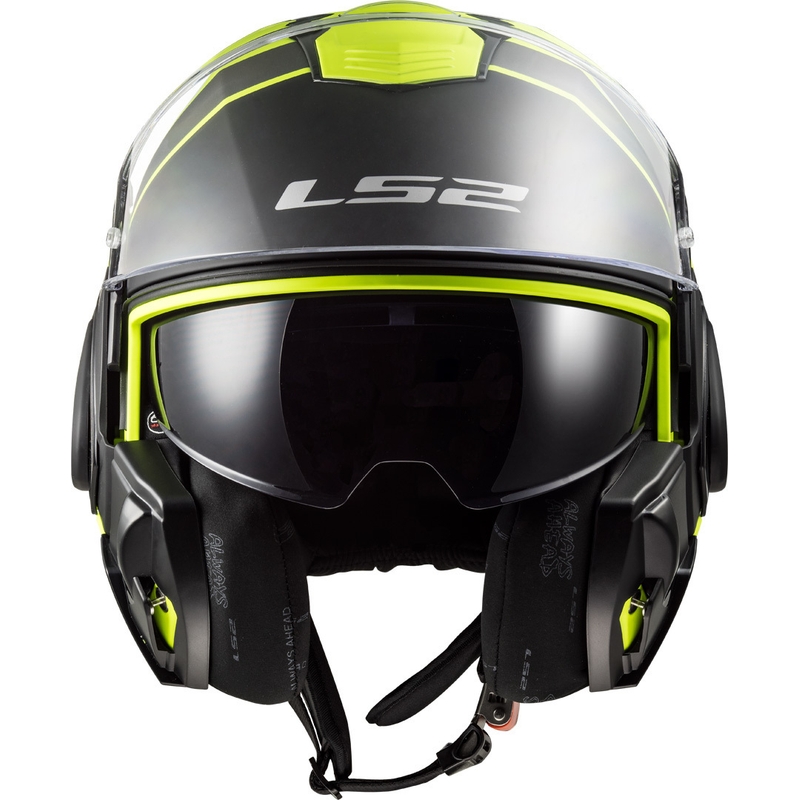LS2 FF399 Valiant Prox Flip Up motociklistička kaciga crno-fluo žuta
