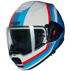 Preklopna motociklistička kaciga Nolan N120-1 Lineo N-COM 347 bijelo-plavo-crvena