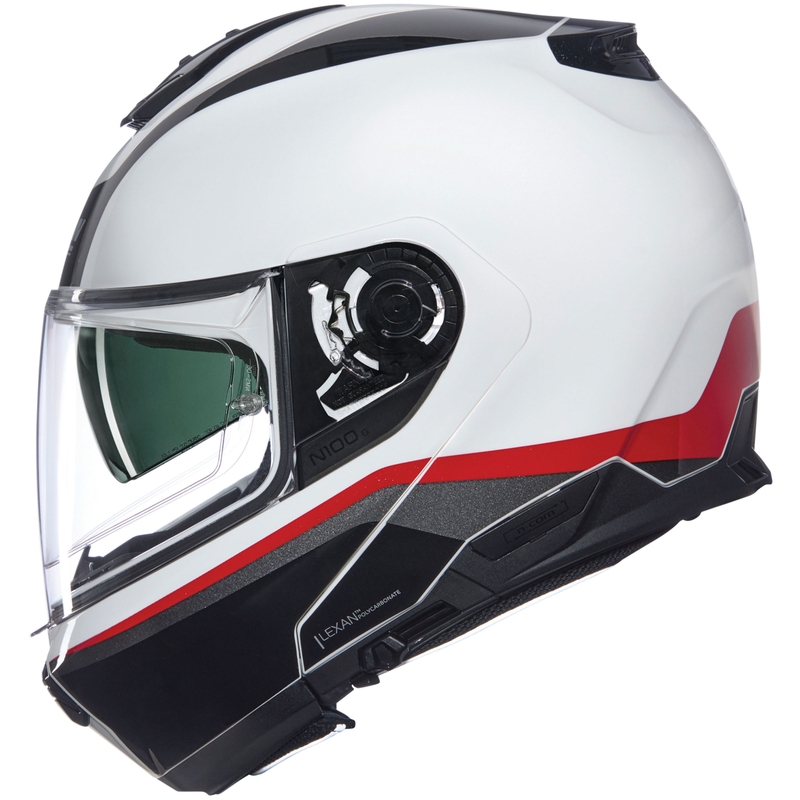 Preklopna motociklistička kaciga Nolan N100-6 Incognito N-COM 344 bijelo-crno-crvena