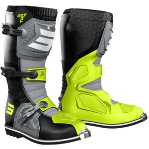 Shot Race 2 motociklističke čizme crno-sivo-fluo žute